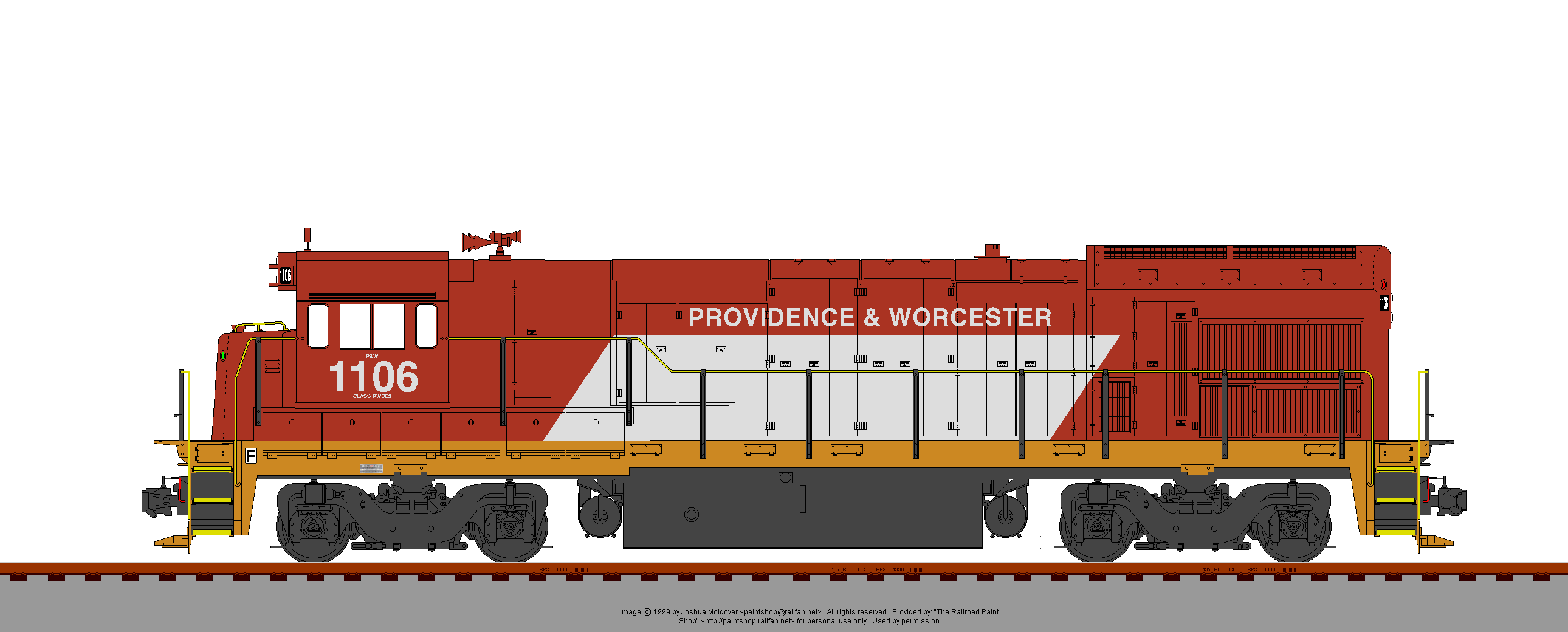 P&W B23-7 #1106 in P&W red & white
